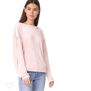We The Free Milan Crushed Pink Velvet Layered Top Size Small Free People